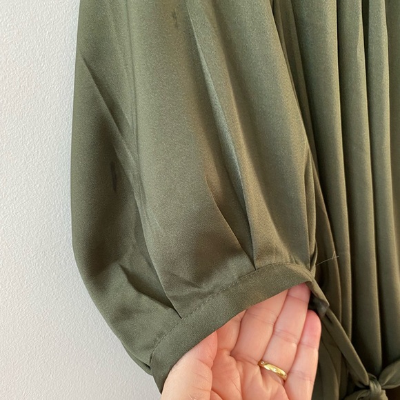 NEW - H&M Silky Dark Green Dress - Picture 3 of 8